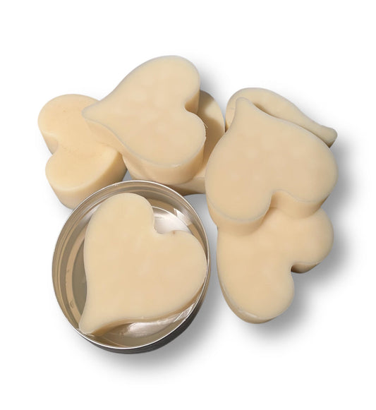 Solid Beeswax Heart Lotion Bar in Lavender and Lemon Oil with Shea and Cocoa Butter, Coconut Oil and Vitamin E